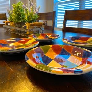 Harlequin Carnival Tabletops Unlimited Plates